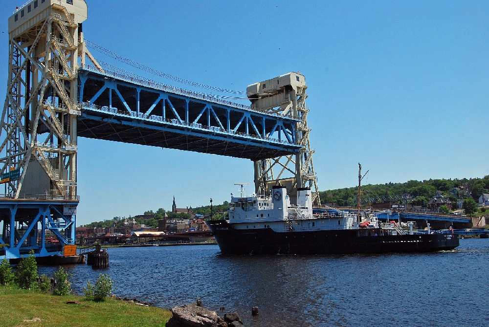 The Celebration, is in honor of the Portage Lake Lift Bridge, connecting our two Cities. Passing through the Bridge, on Friday afternoon, just before the Parade, was the M/V State of Michigan, operated by the Great Lakes Maritime Academy, in Traverse City, MI. 