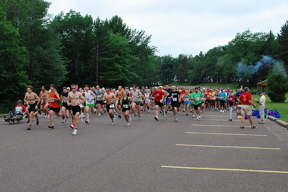 The 8 am start was at the McLain's State Park, 10 miles north of Hancock, with the finish in downtown Hancock.