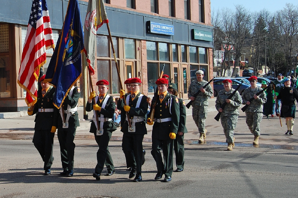 he Hancock High Color Guard and Honor Team kicked off the festivities, starting this year at high noon, rather than the traditional 11:30 am.