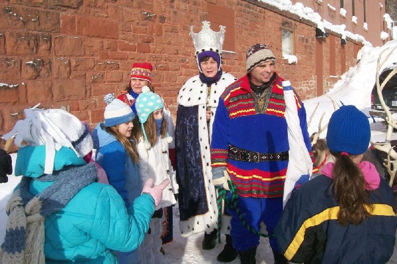 Saturday morning brought -20deg. chill temperatures, with windy conditions, for the annual Heikinpaiva Parade. Here, the 2009 Hankooki Heikki (Honorary Parade Marshall) Kay Seppala (Director of the Children�s Dance Group and Elementary School Finnish Language Classes), gets ready for the parade.