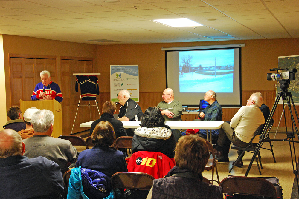 January�s even is a Panel Discussion of the Hancock Outside Hockey teams and Rinks, and the players who used them. Held in the Dave Wiitanen Room of the Houghton County Arena. Dave Hermanson moderates.