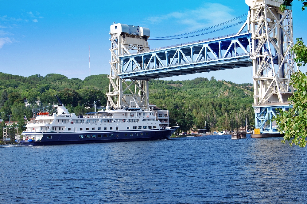Our Bridge feature photo this year is of the Cruise Ship Yorktown, seen leaving after a stop over en route from Duluth, MN to New York City last year.