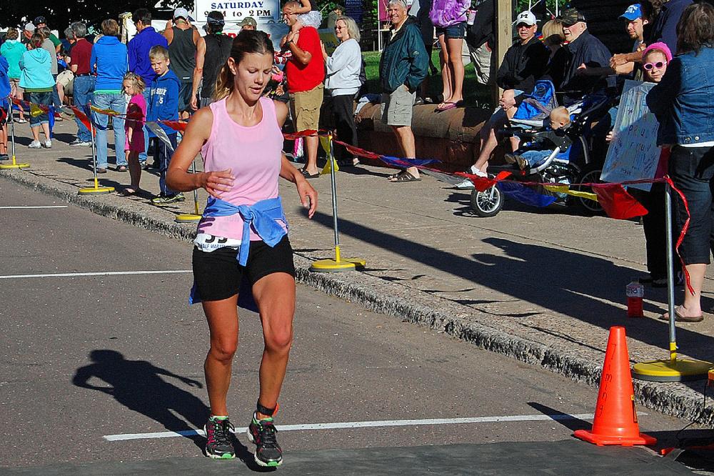 In the new Half Marathon, First Place for women was Amy Aldrich, Hancock, with a time of 1:32:55.3 .
