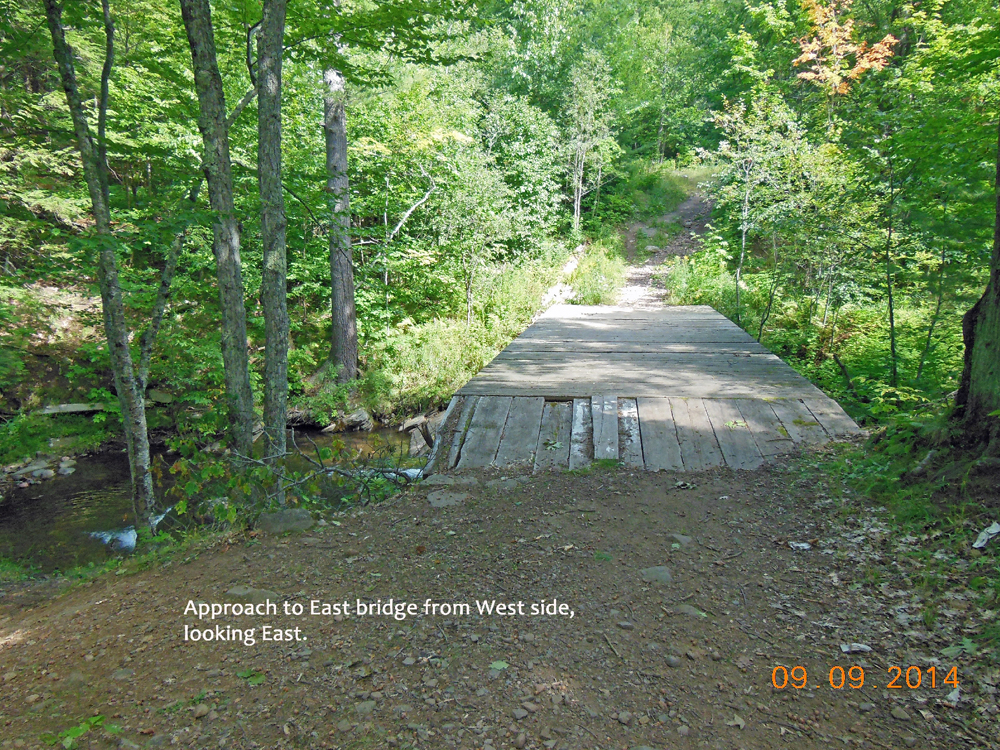 This photo is of the East bridge in the Swedetown Gorge Trail. The planking and other updates were redone in recent weeks, to get ready for a replacement next spring of the Middle Bridge in the Gorge. See the link at the beginning of the pictorial.