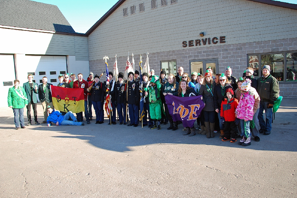 Before beginning their trek downtown, the group posed for this photo.