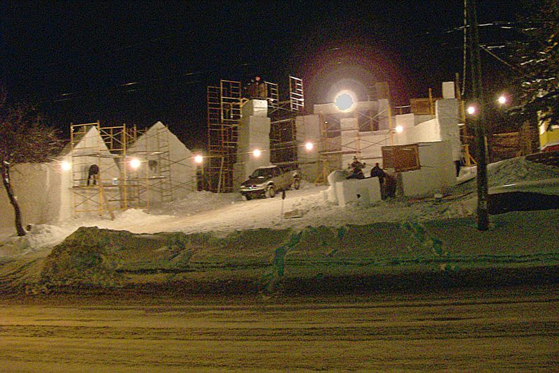 Frat members started work upon returning from Christmas break, in mid January. This photo was taken at the beginning of the last week in January.