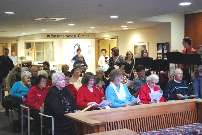 A nice crowd gathered in the Hospital reception area for the occasion. 
