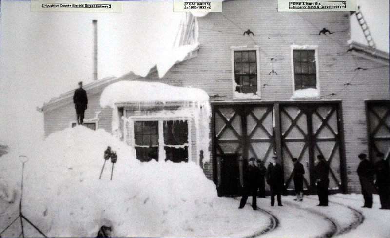 The Houghton County Traction Company began in 1900, and had it�s first line, between Hancock and Calumet, operating in 1901, later expanding to other areas. The �home� base for operations was the �Car Barn� and offices, located on Ethel Avenue in Hancock. This building is still in existence, owned and used today by the Thornton Construction Co./Superior Sand and Gravel Corp.