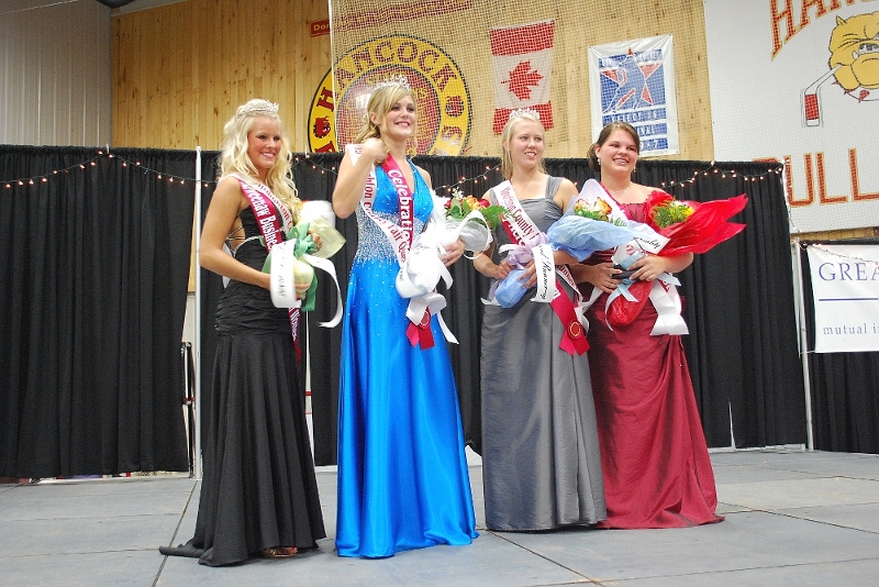  The final four ontestants remain on stage, awaiting the naming of the winners. Named Miss Congeniality was Stephanie LeClaire ( R ); 2nd Runner Up was Katie Mattila (2nd from R);, 1st Runner Up � Jannelle Klemett (L).